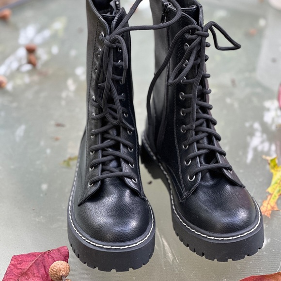 Sincerely Jules Black Combat Boots 7.5 NEW - Picture 3 of 8